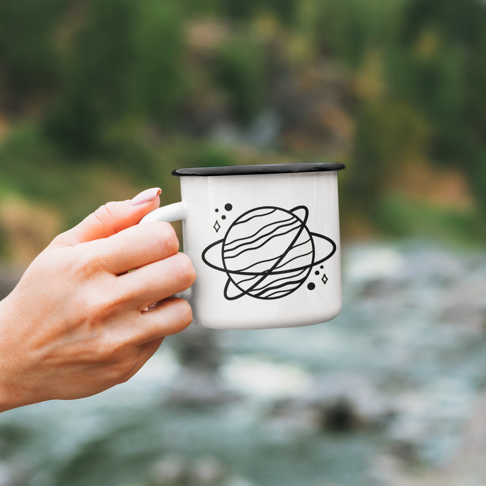 Planet With Rings Boho Mug